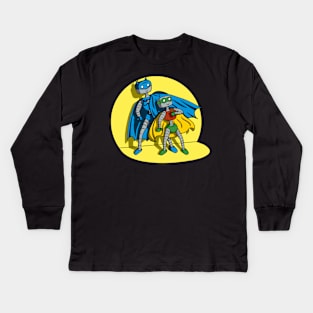 BatBot and RoBot Caught in the Act! Kids Long Sleeve T-Shirt